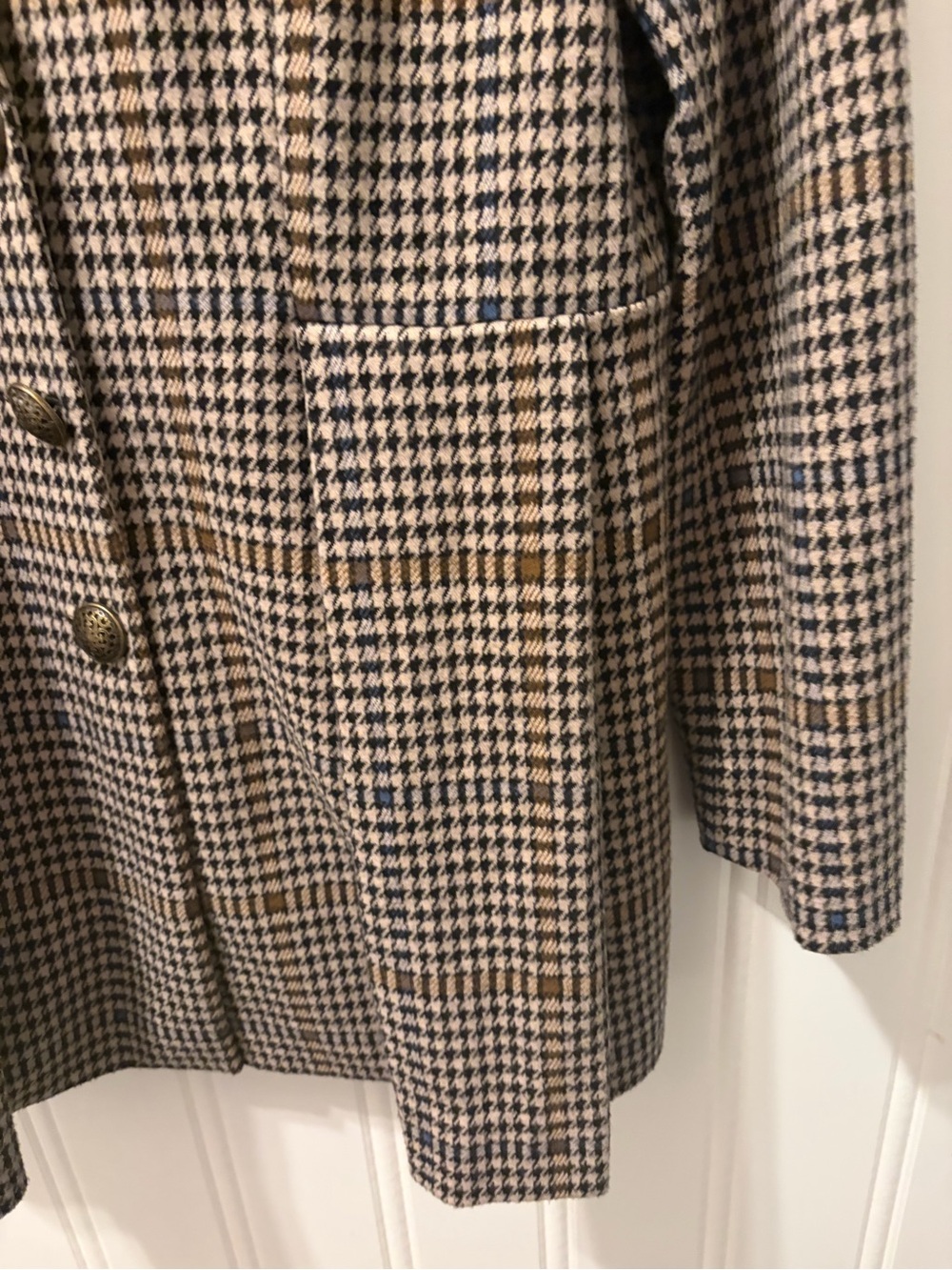 Soft Surroundings Houndstooth Plaid Knit Blazer Jacket M Stretch - Picture 4 of 13
